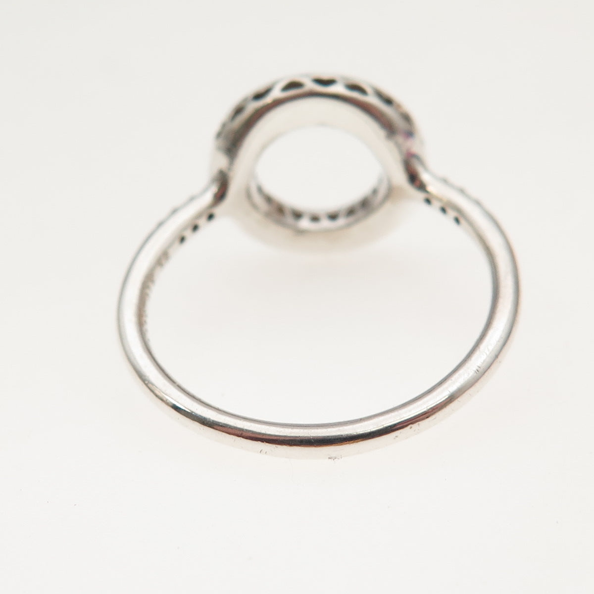 Pandora 925 Sterling Silver Round-Cut C Z Hearts of Pandora Halo Ring Size 7.5