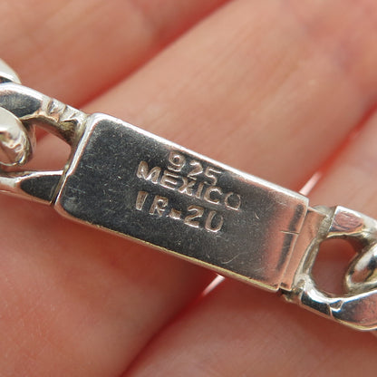 925 Sterling Silver Vintage Mexico Cuban Link Bracelet 7.5"