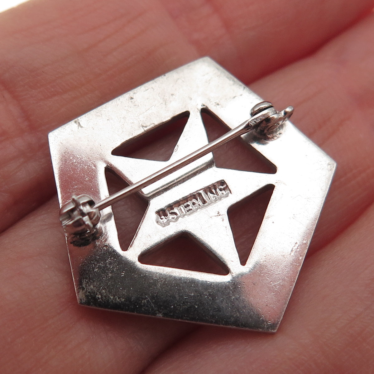 925 Sterling Antique Enamel Masonic Order of Eastern Star Grand Committee Pin
