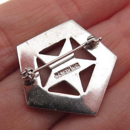 925 Sterling Antique Enamel Masonic Order of Eastern Star Grand Committee Pin