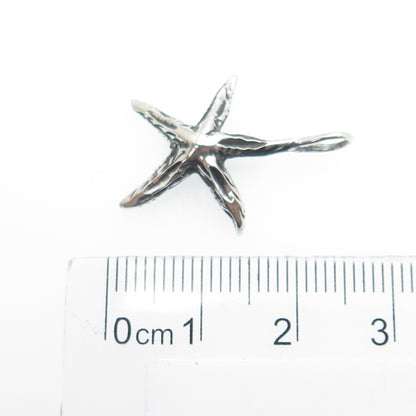 925 Sterling Silver Vintage Starfish Oxidized Charm Pendant