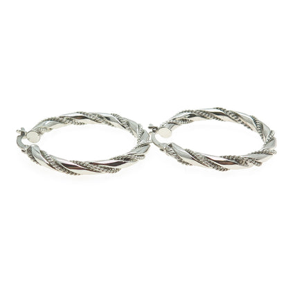 HAN 925 Sterling Silver Twisted Rope Hoop Earrings