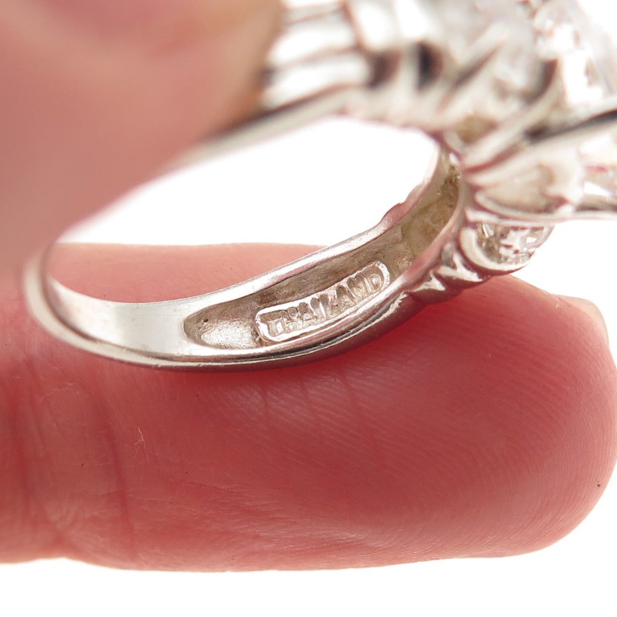 Chapal Zenray 925 Sterling Silver Vintage C Z Engagement Ring Size 5.25