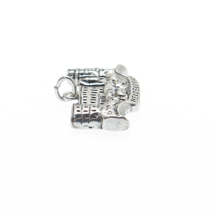 835 Silver Vintage Heidelberg Germany Oxidized Minimalist Charm Pendant