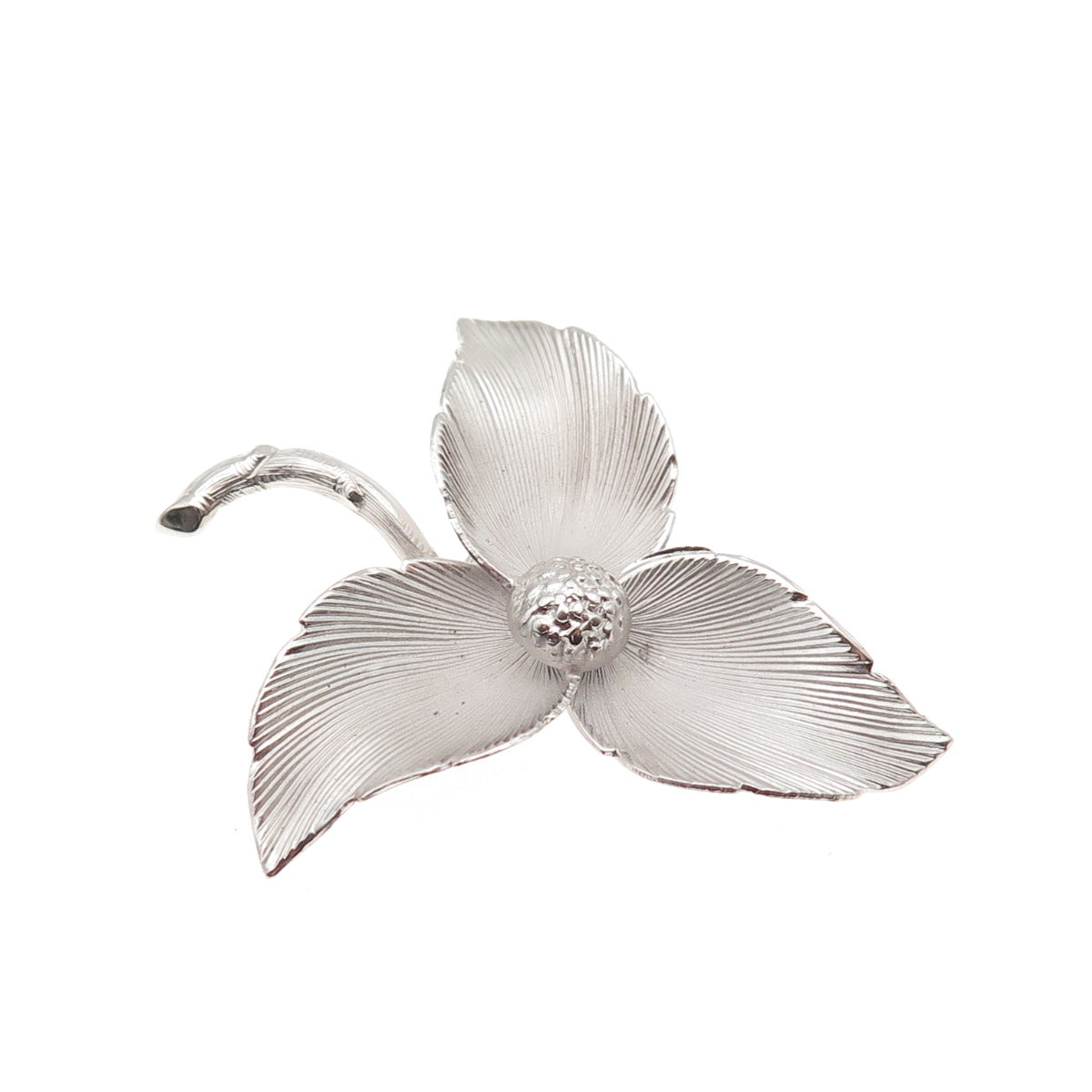 Binder Brothers 925 Sterling Silver Vintage Modernist Flower Pin Brooch