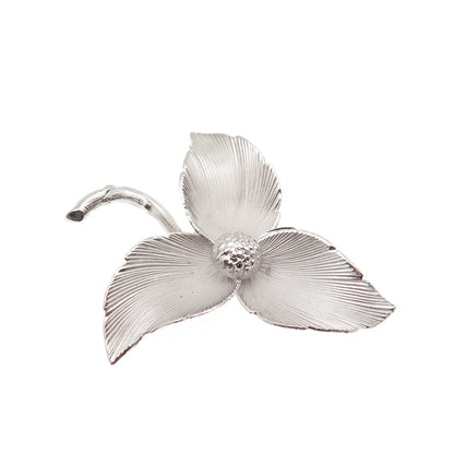 Binder Brothers 925 Sterling Silver Vintage Modernist Flower Pin Brooch