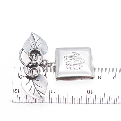 R. BLACKINTON GEORG JENSEN 925 Sterling Silver Antique Floral Locket Brooch #113