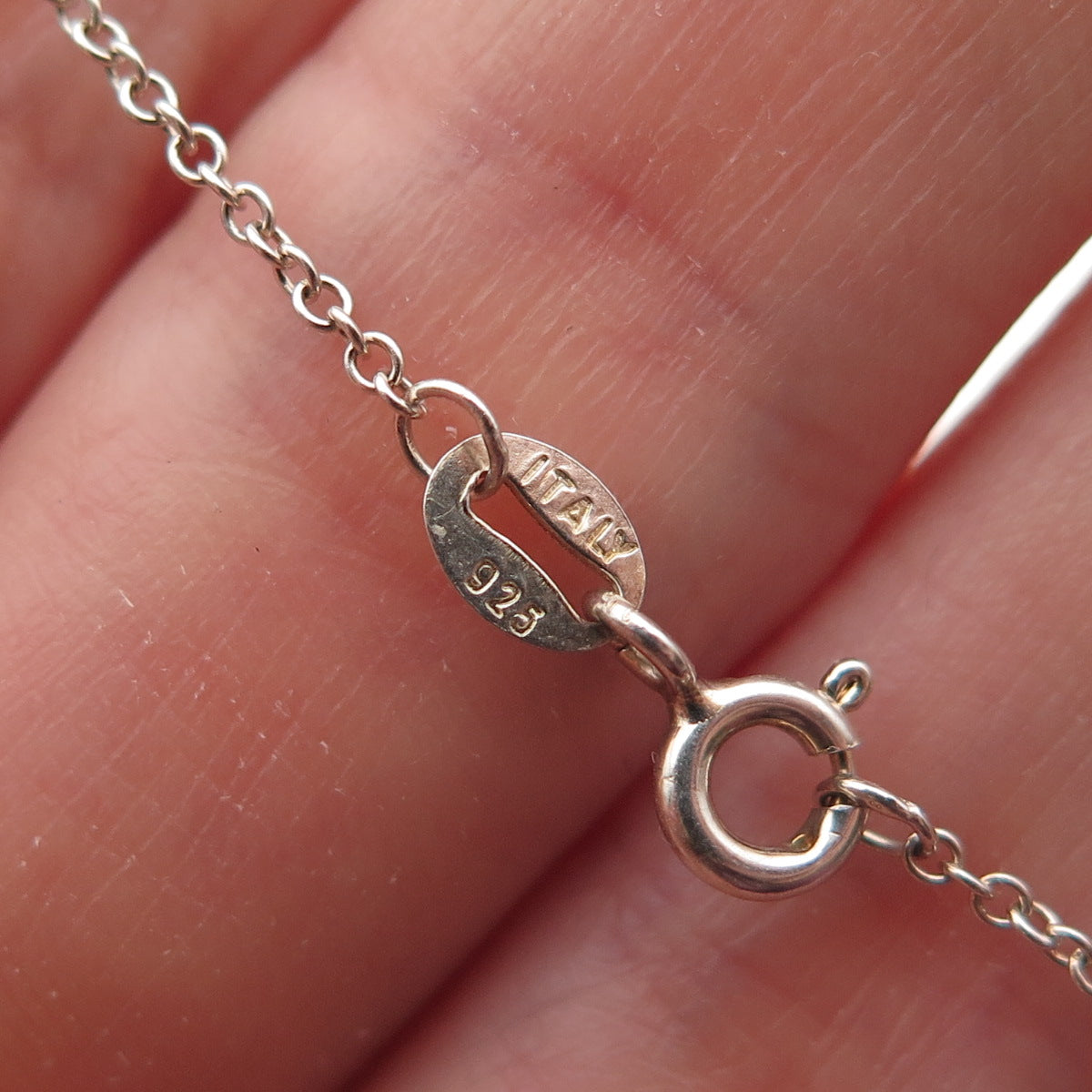 Charles Winston Sterling Silver Real Diamond Heart Key Cable Chain Necklace 18"
