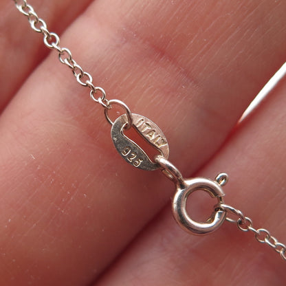 Charles Winston Sterling Silver Real Diamond Heart Key Cable Chain Necklace 18"