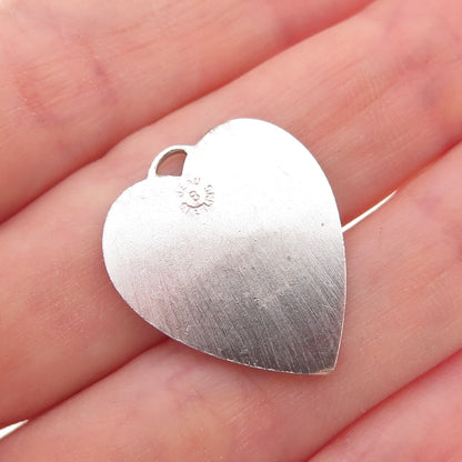 Beau 925 Sterling Silver Vintage Sweet 16 Heart Charm Pendant