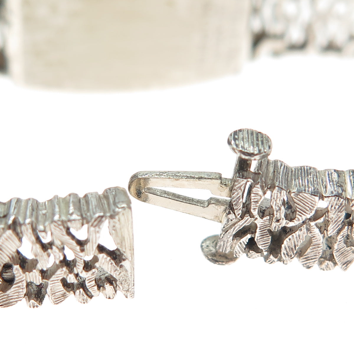 925 Sterling Silver Vintage Animal Pattern Ladies Watch Case Bracelet 6.25"