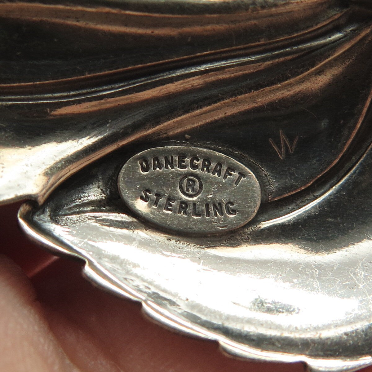 925 Sterling Silver Vintage Danecraft Leaf Pin Brooch