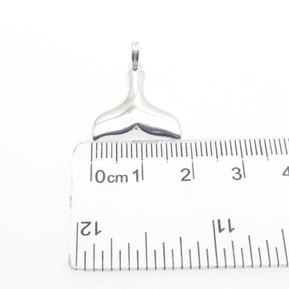 925 Sterling Silver Vintage Whale Tale Minimalist Charm Pendant