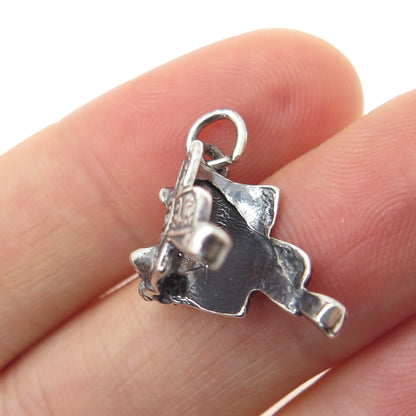 925 Sterling Silver Vintage Western Saddle Oxidized Minimalist Charm Pendant