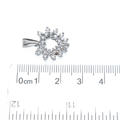 925 Sterling Silver Round-Cut C Z Heart Minimalist Charm Pendant