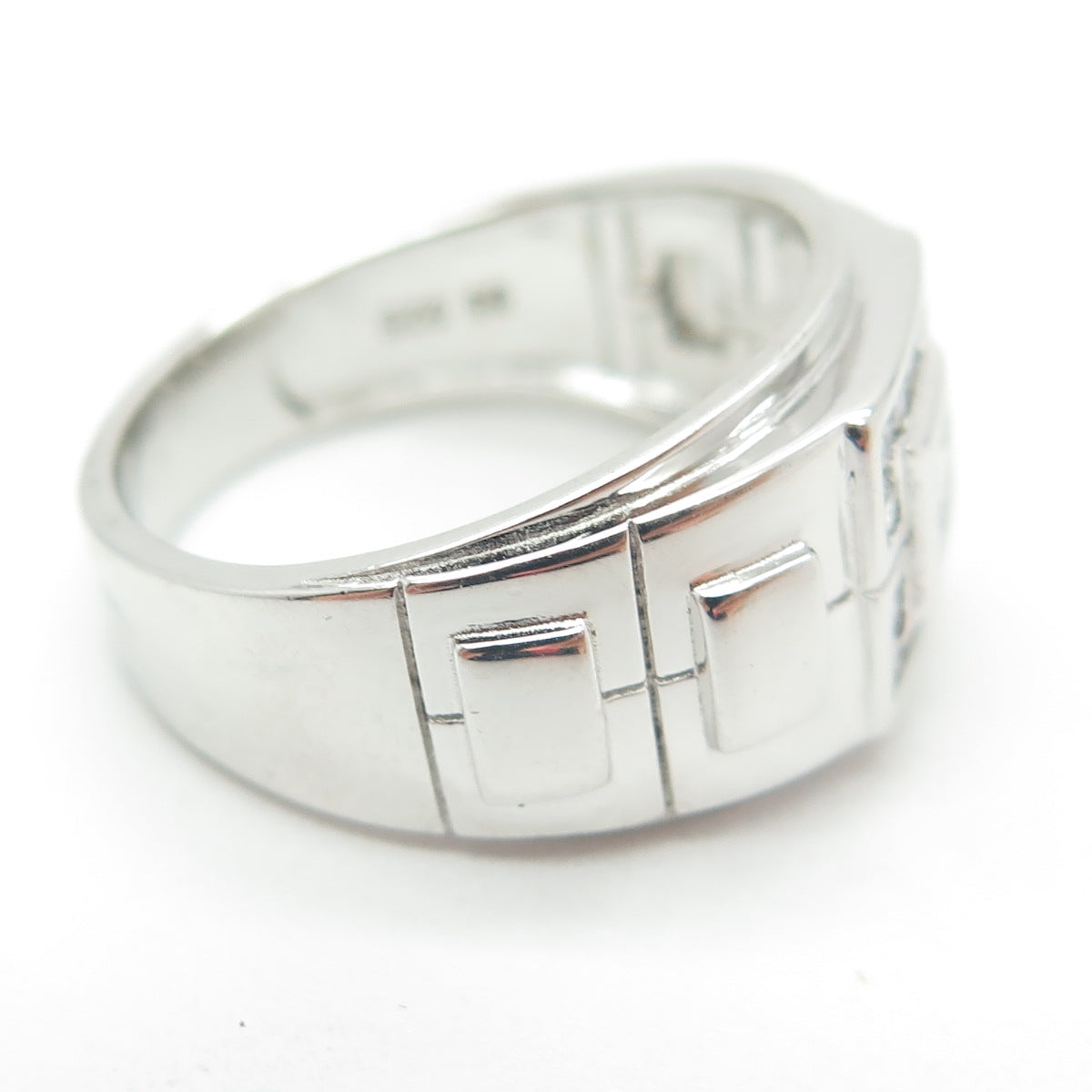 925 Sterling Silver Princess-Cut & Round-Cut Shaped C Z Ring Size 9.25