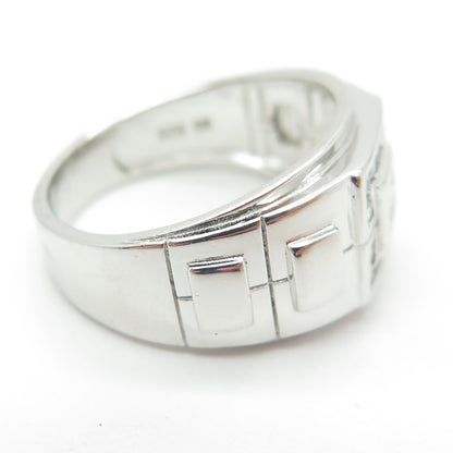 925 Sterling Silver Princess-Cut & Round-Cut Shaped C Z Ring Size 9.25