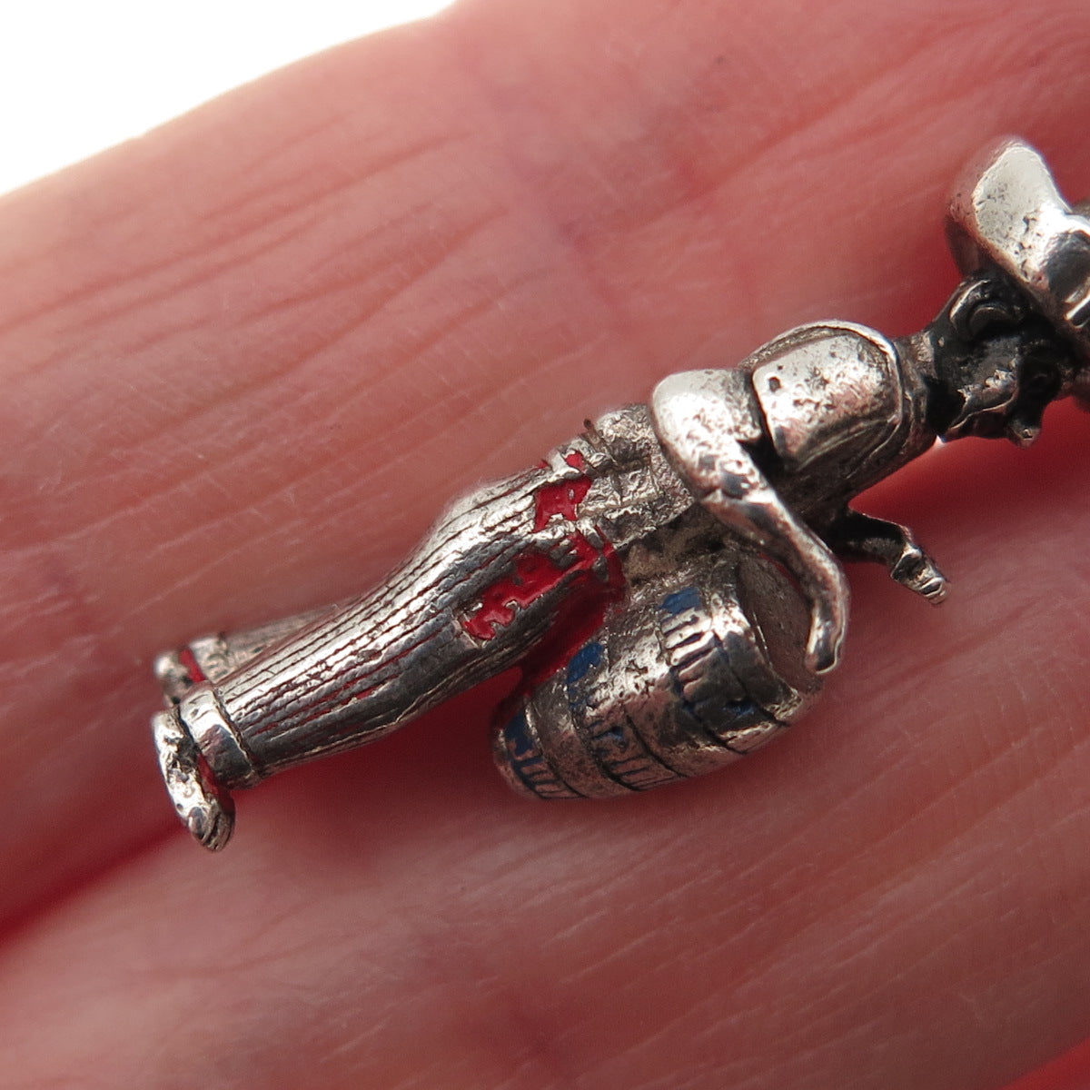 Payton Pepper & Sons Sterling Vintage 1965 Birmingham Bongo Drum Player Pendant