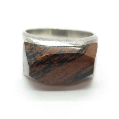 925 Sterling Silver Vintage Real Jasper Ring Size 8.5