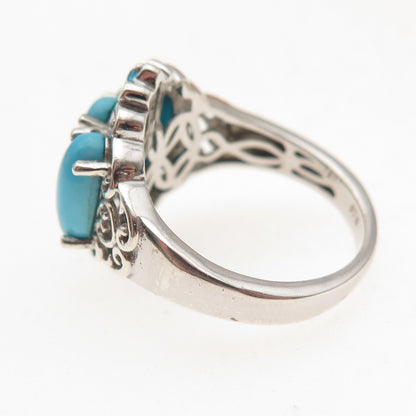 Chuck Clemency 925 Sterling Silver Real Turquoise & Apatite Ring Size 8