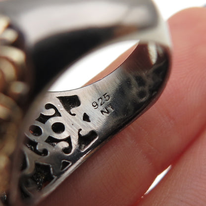 MICHAEL VALITUTTI Gems En Vogue Sterling 2-Tone Sapphire Hematite Ring Size 7.25