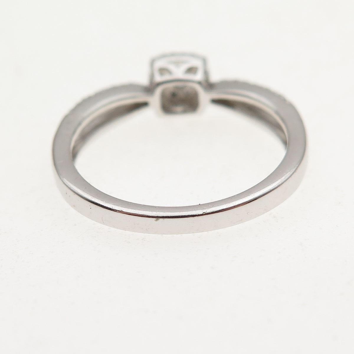 Sun 925 Sterling Silver Real Round-Cut Diamond Engagement Ring Size 7