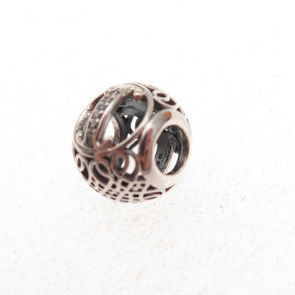 Pandora 925 Sterling Silver C Z Letter I Initial Slide Bead Charm