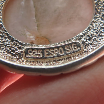ESPO JOSEPH ESPOSITO 925 Sterling Silver Vintage Real Cream MOP Tribal Pendant