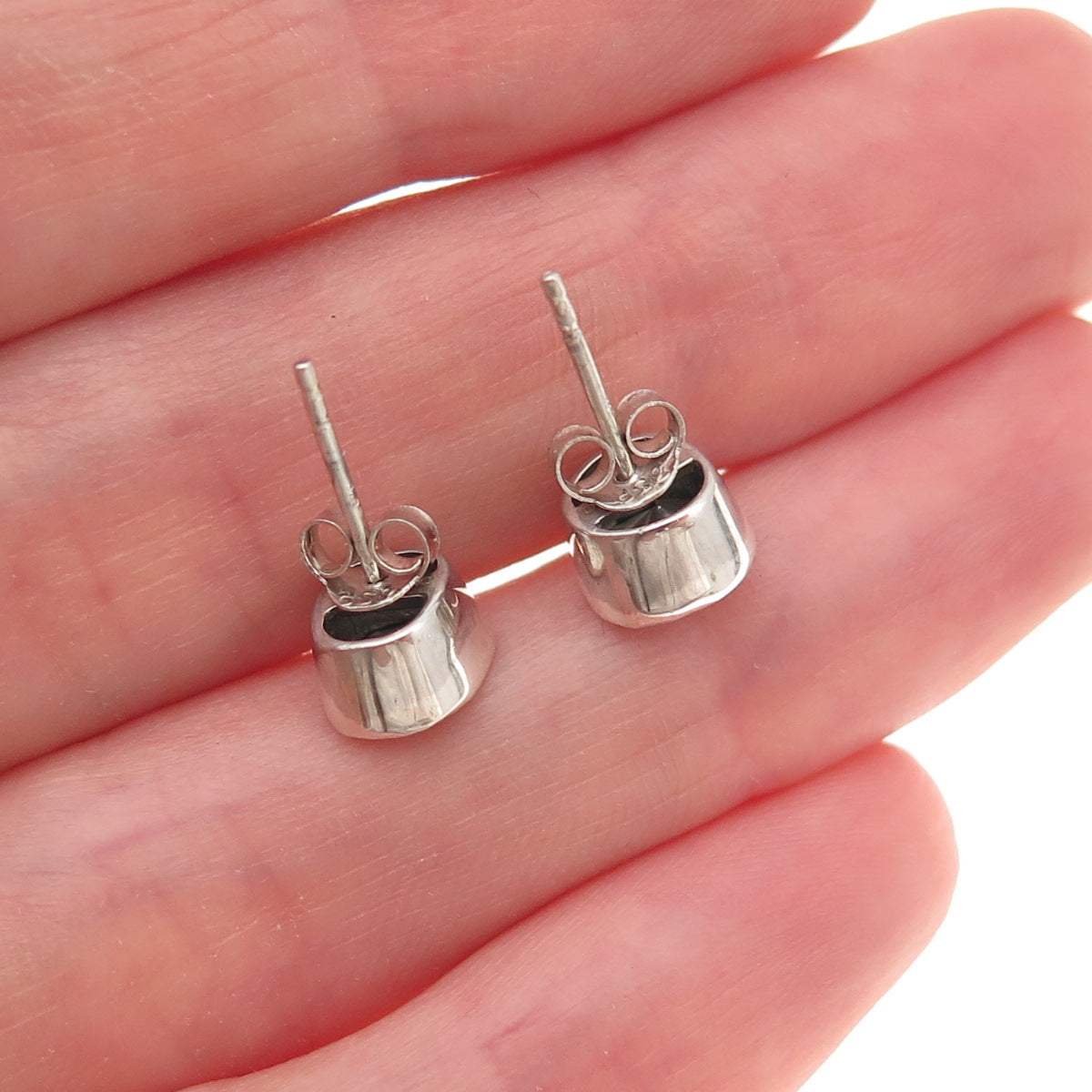 D'Joy 925 Sterling Silver Real Rose-Cut Diamond Stud Earrings
