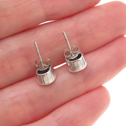 D'Joy 925 Sterling Silver Real Rose-Cut Diamond Stud Earrings