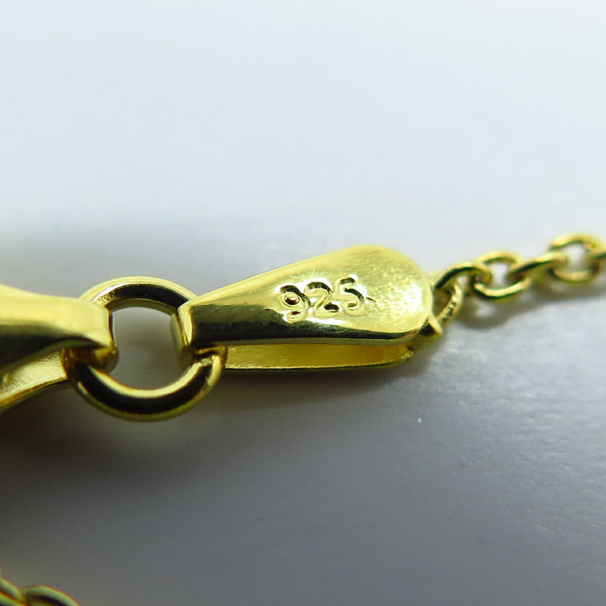 925 Sterling Silver Gold Plated C Z Letter "S" Initial Rolo Chain Necklace 16"
