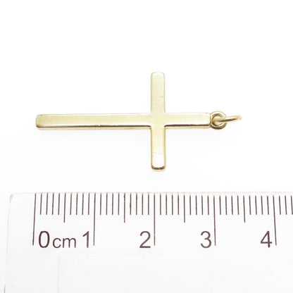 925 Sterling Silver Gold Plated Cross Charm Pendant