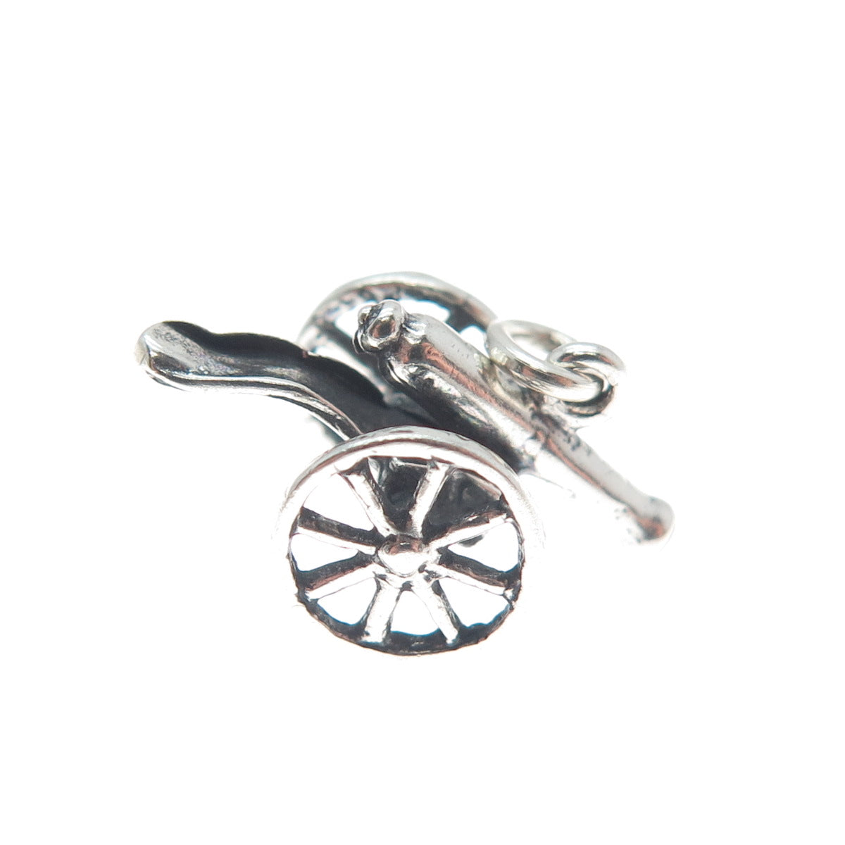 WHEELER MFG CO 925 Sterling Silver Vintage Cannon Military Minimalist 3D Pendant