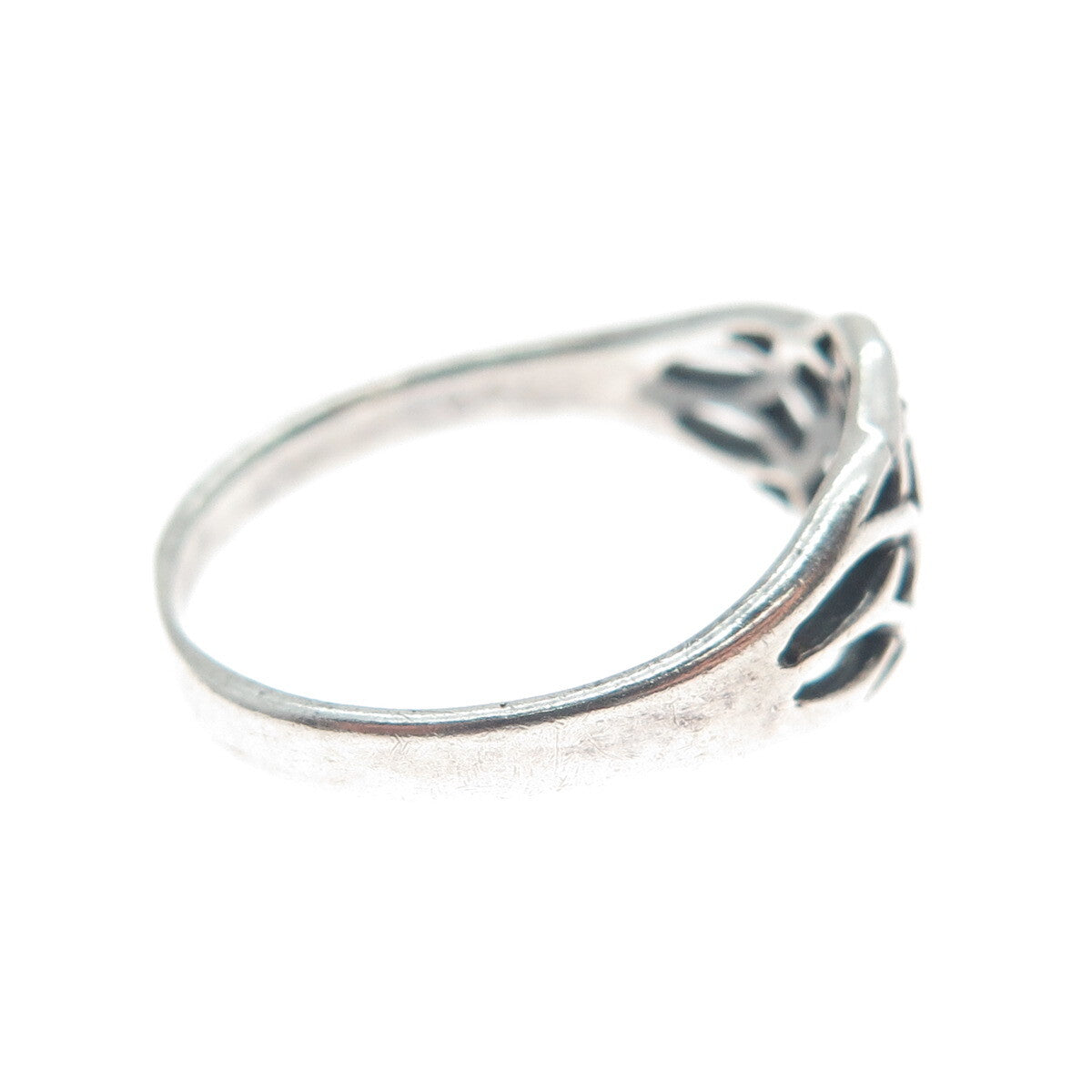 925 Sterling Silver Vintage Celtic Knot Oxidized Ring Size 7