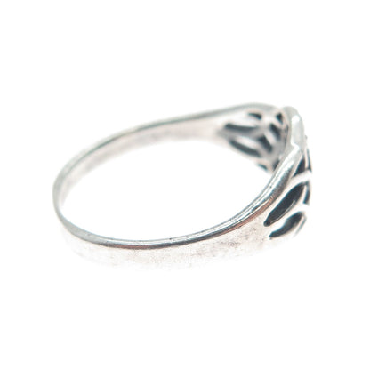 925 Sterling Silver Vintage Celtic Knot Oxidized Ring Size 7