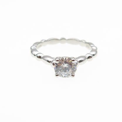 925 Sterling Silver Round-Cut C Z Engagement Ring Size 8.25