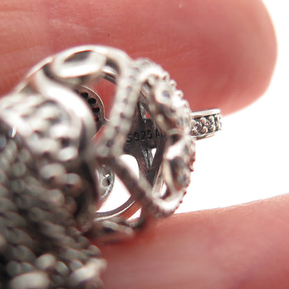 Pandora 925 Sterling Silver C Z Oriental Large Tassel Pave Dangle Charm
