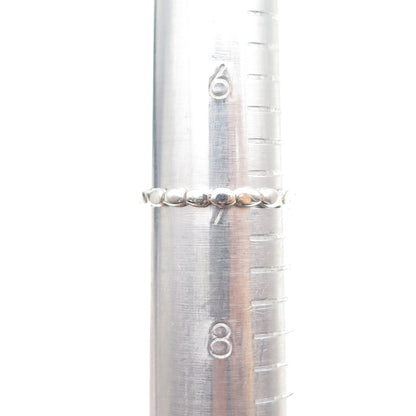 925 Sterling Silver Vintage Real Oval-Cut Amethyst Bubble Ring Size 7