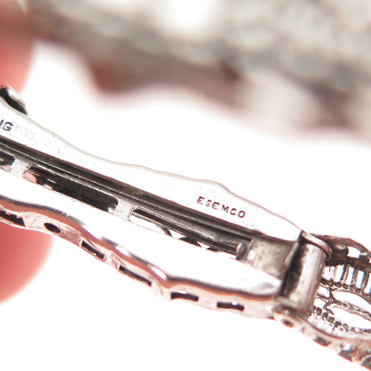 Esemco Sterling Silver Antique Real Diamond Bracelet 6.75" (broken link & lock)