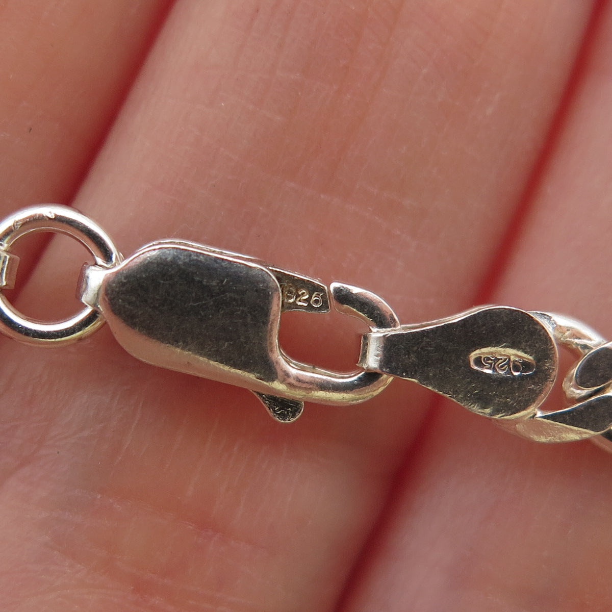 925 Sterling Silver Vintage Italy Figaro Chain Necklace 20"