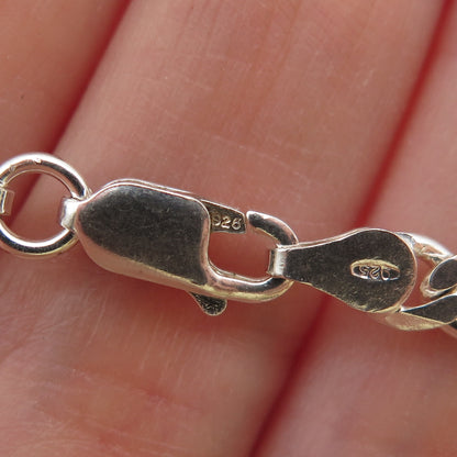 925 Sterling Silver Vintage Italy Figaro Chain Necklace 20"