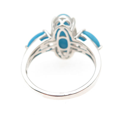 Chuck Clemency 925 Sterling Silver Real Sleeping Beauty Turquoise Ring Size 8