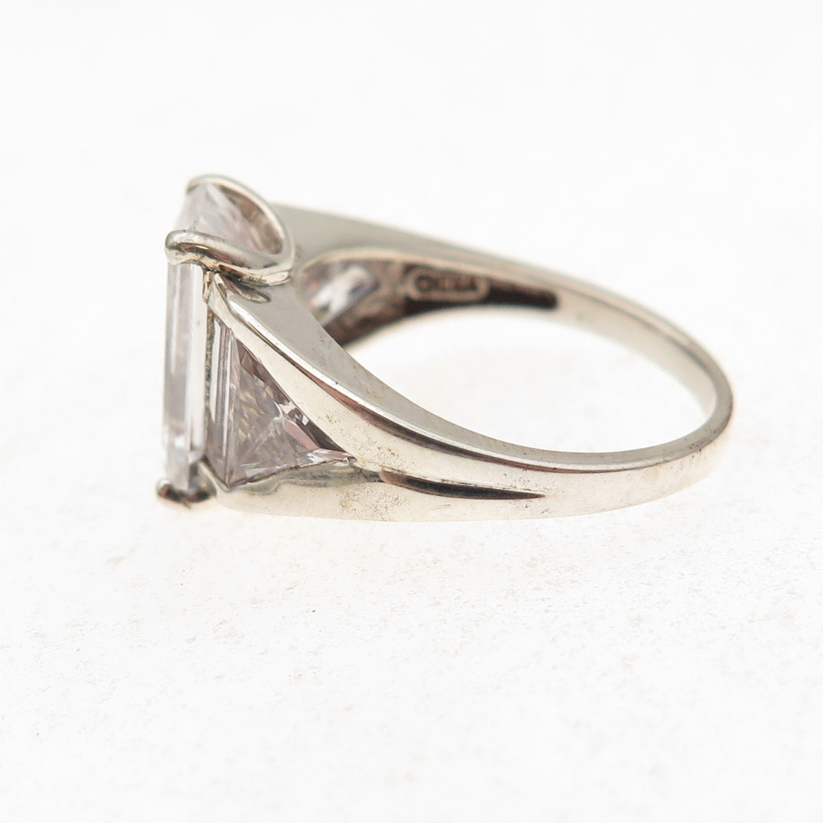 925 Sterling Silver Multi-Cut C Z Engagement Ring Size 6.25