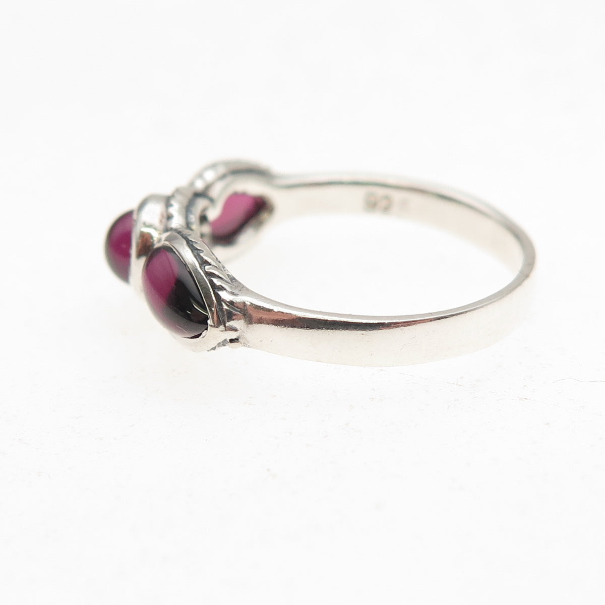 925 Sterling Silver Vintage Real Tourmaline Oxidized Ring Size 4.75