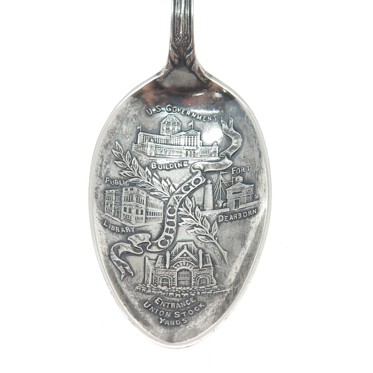 MECHANICS 925 Sterling Silver Antique Art Deco Chicago Illinois Coffee Spoon