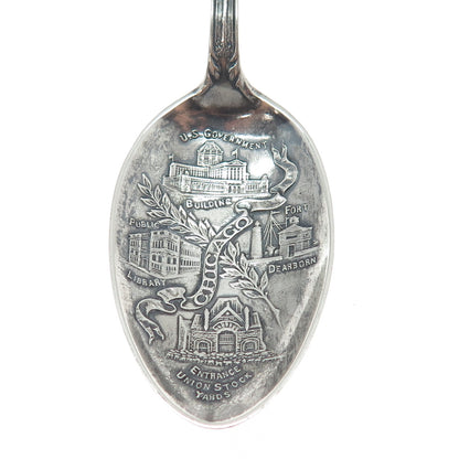 MECHANICS 925 Sterling Silver Antique Art Deco Chicago Illinois Coffee Spoon
