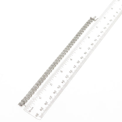 Jane Seymour 925 Sterling Silver Real Round-Cut Diamond Bracelet 7.25"