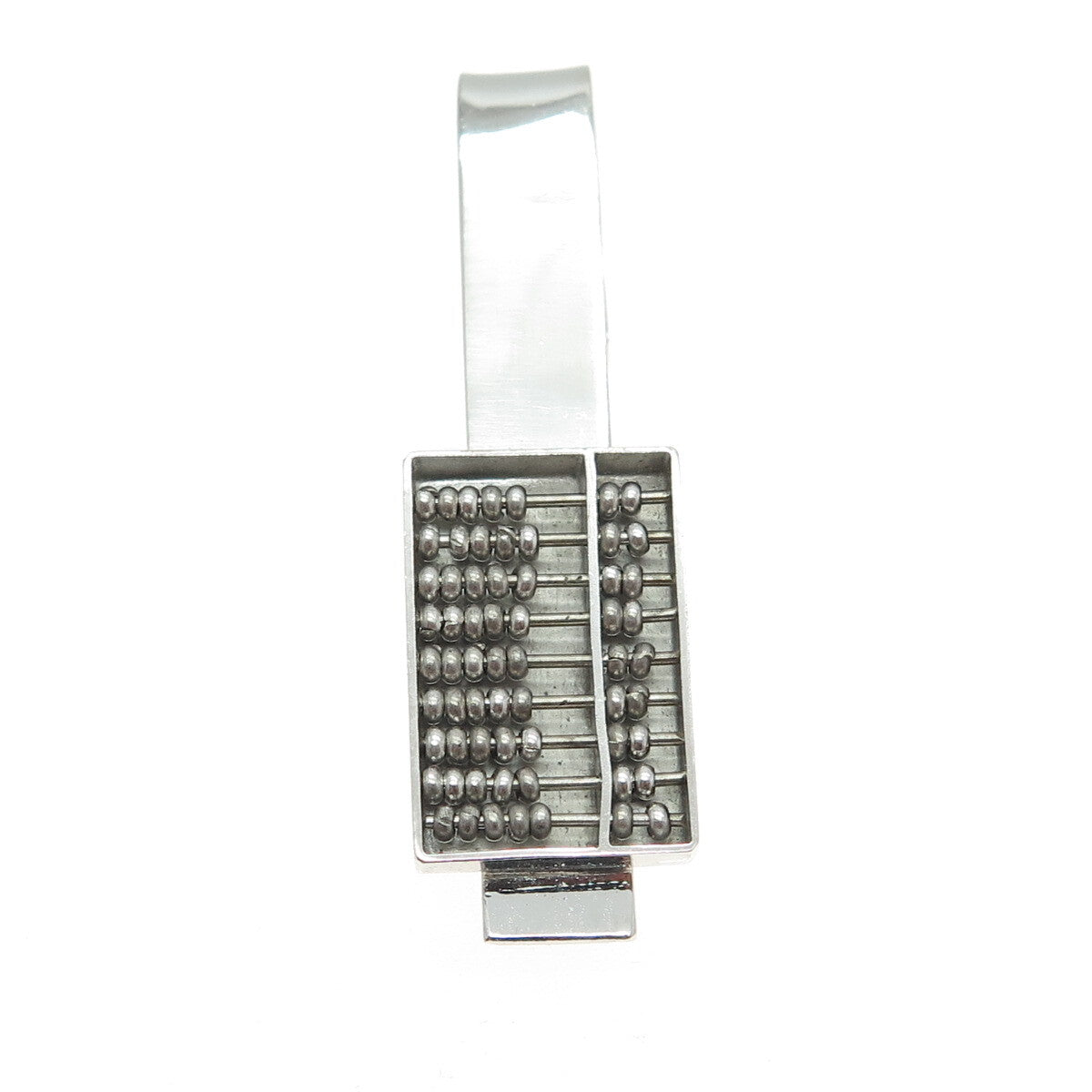 925 Sterling Silver Antique Hong Kong Abacus Tie Bar Clip