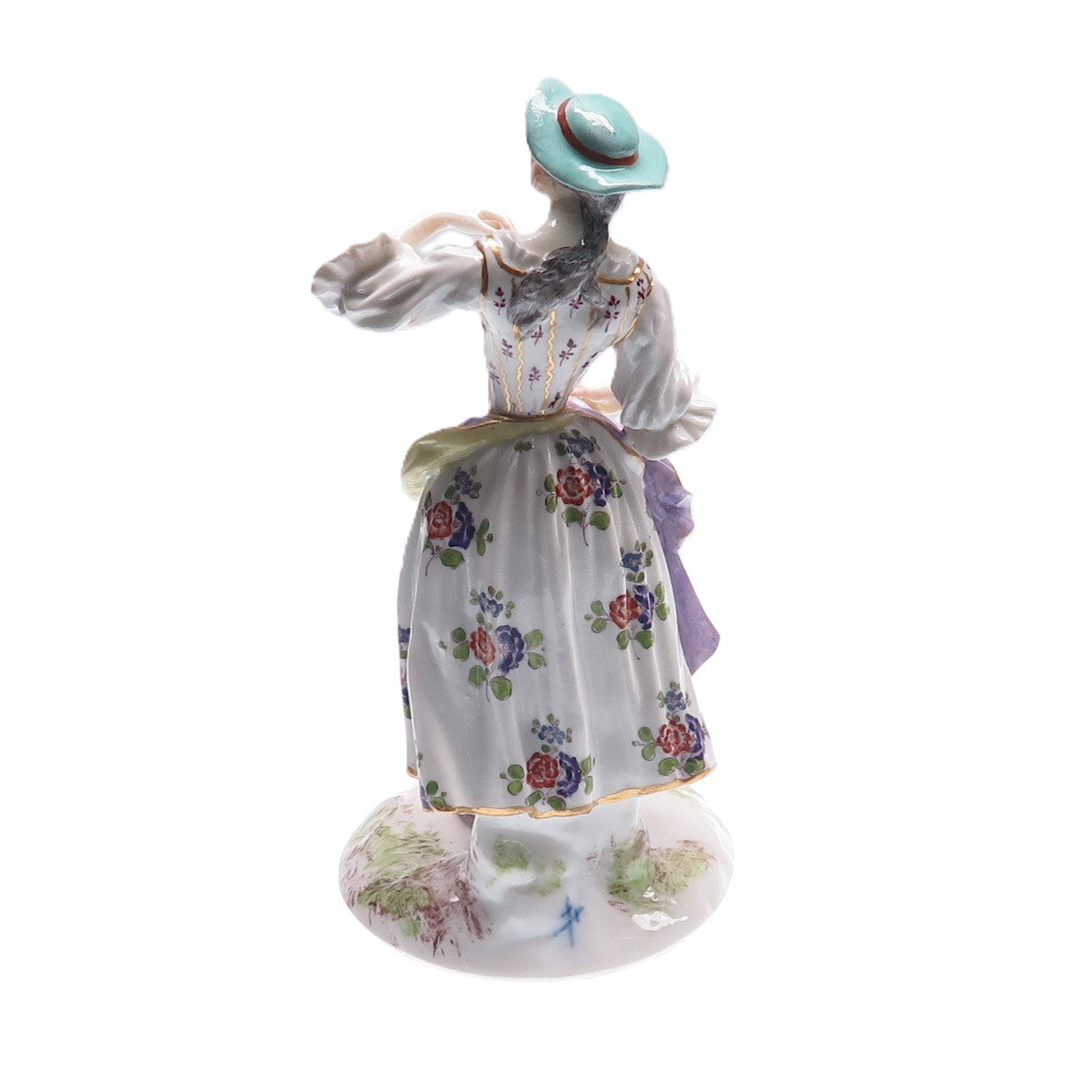 MEISSEN Antique Late Hand-Painted Porcelain Lady Collectible Figurine
