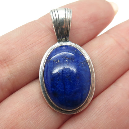 CAROLYN POLLACK 925 Sterling Silver Vintage Southwestern Lapis Lazuli Pendant